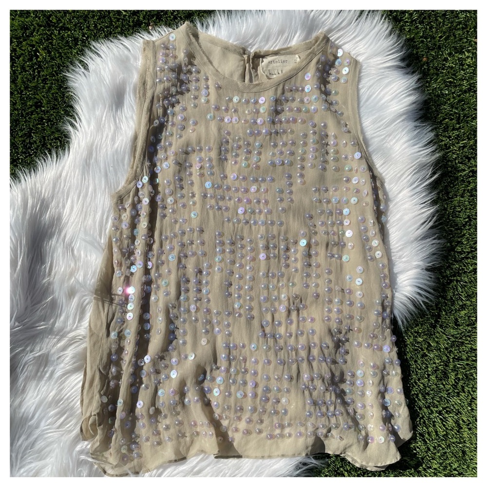 Nicole Miller Cream Tank